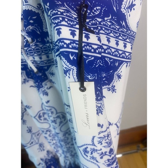 NWT Lovers + Friends Blue White Mini Dress Pockets Medium - Picture 5 of 10